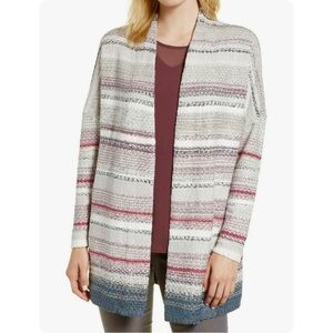 Nic+Zoe striped Chenille Open Front Cardigan NWT